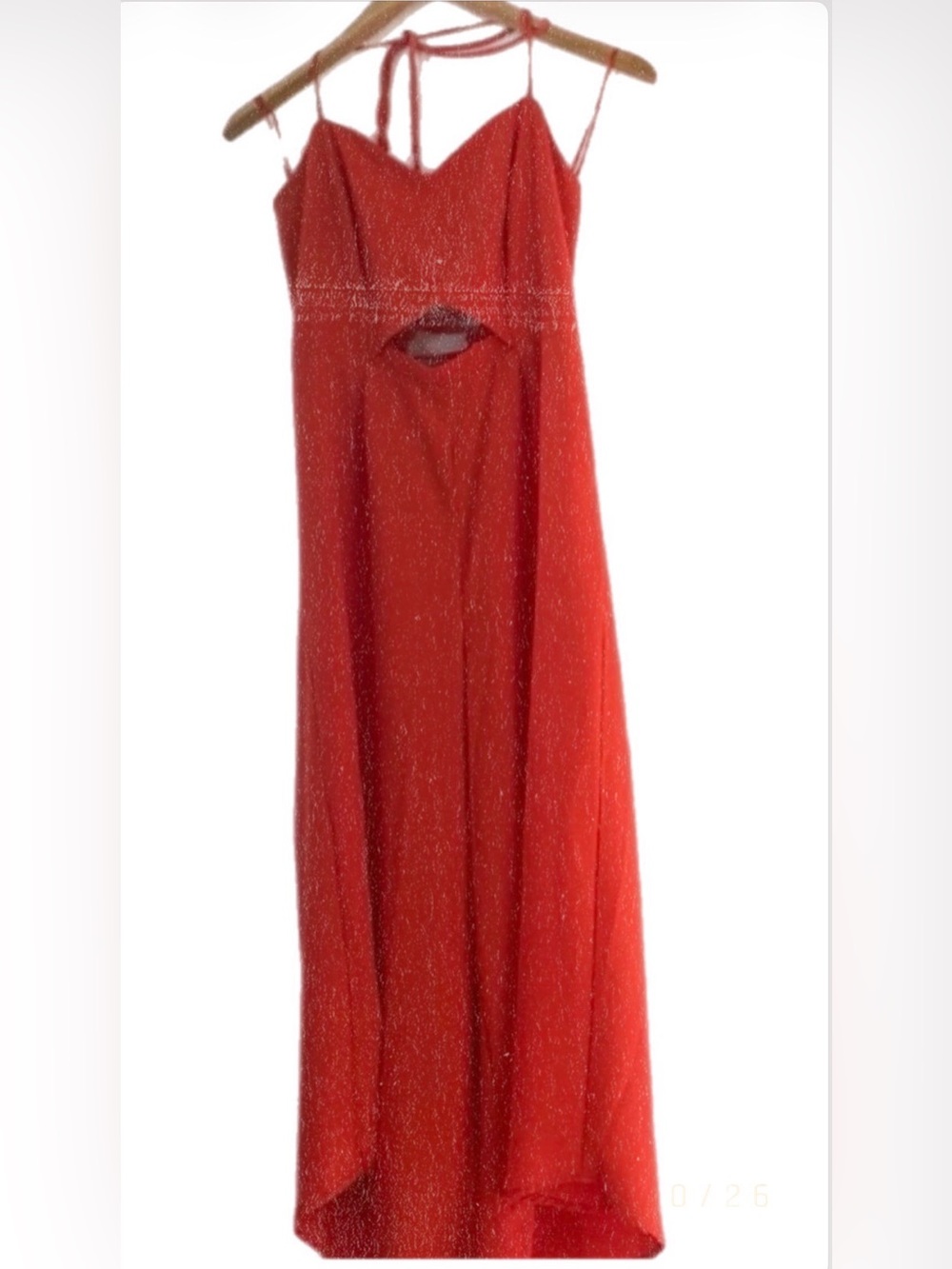 june & hudson Coral-Red jumpsuit